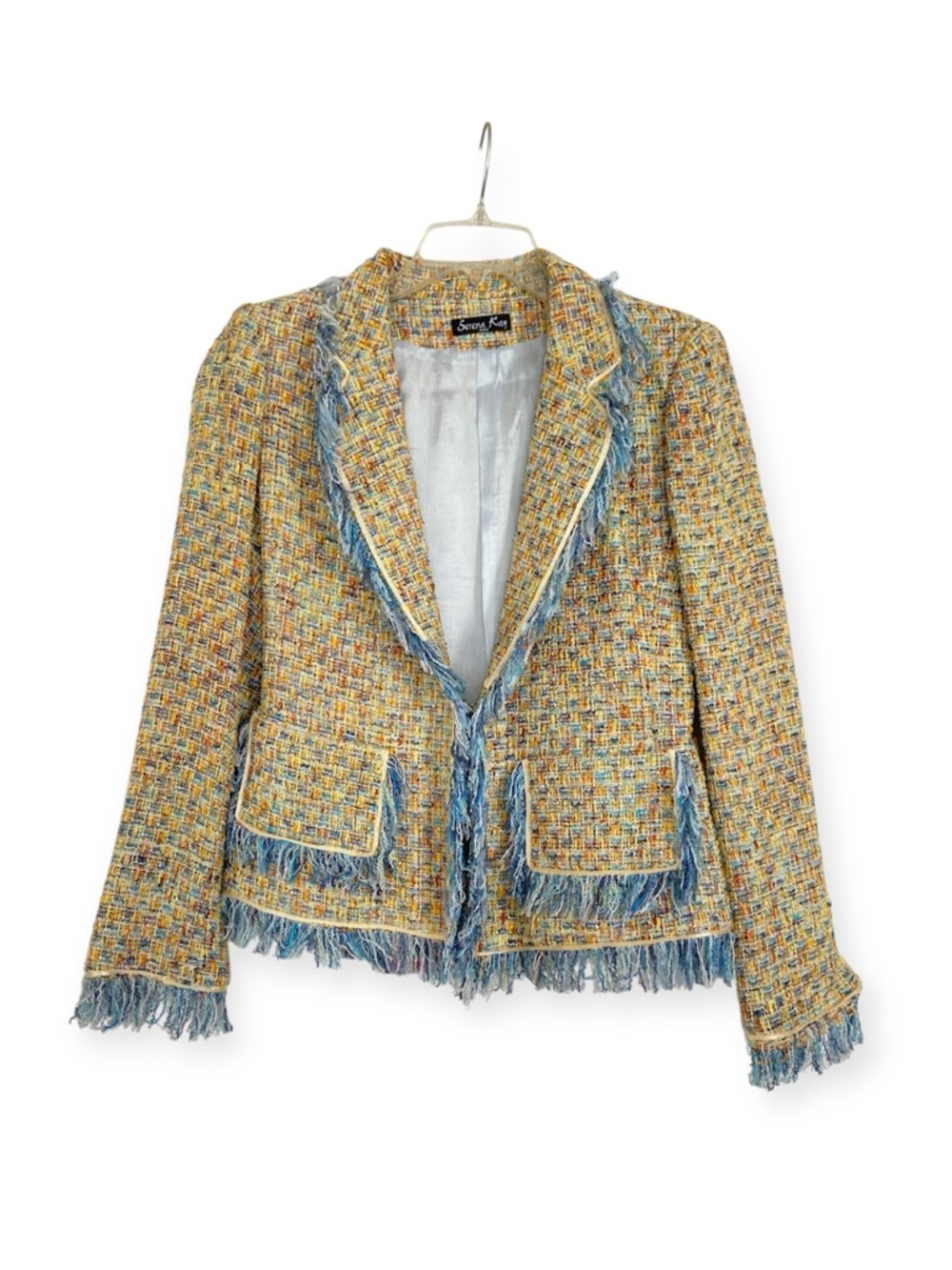 Serena Kay Paris French Tweed Fringe Jacket Blazer Made in France Size 6 NWT